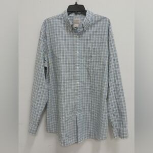 L.L. Bean Men's Yellow and Blue Plaid Shirt
